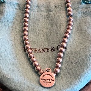 Tiffany sterling round disk dangle bead bracelet